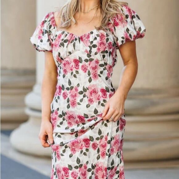 NWOT Anthropologie Mable ELOWYN SWEETHEART NECK LINE MIDI DRESS - Picture 2 of 6